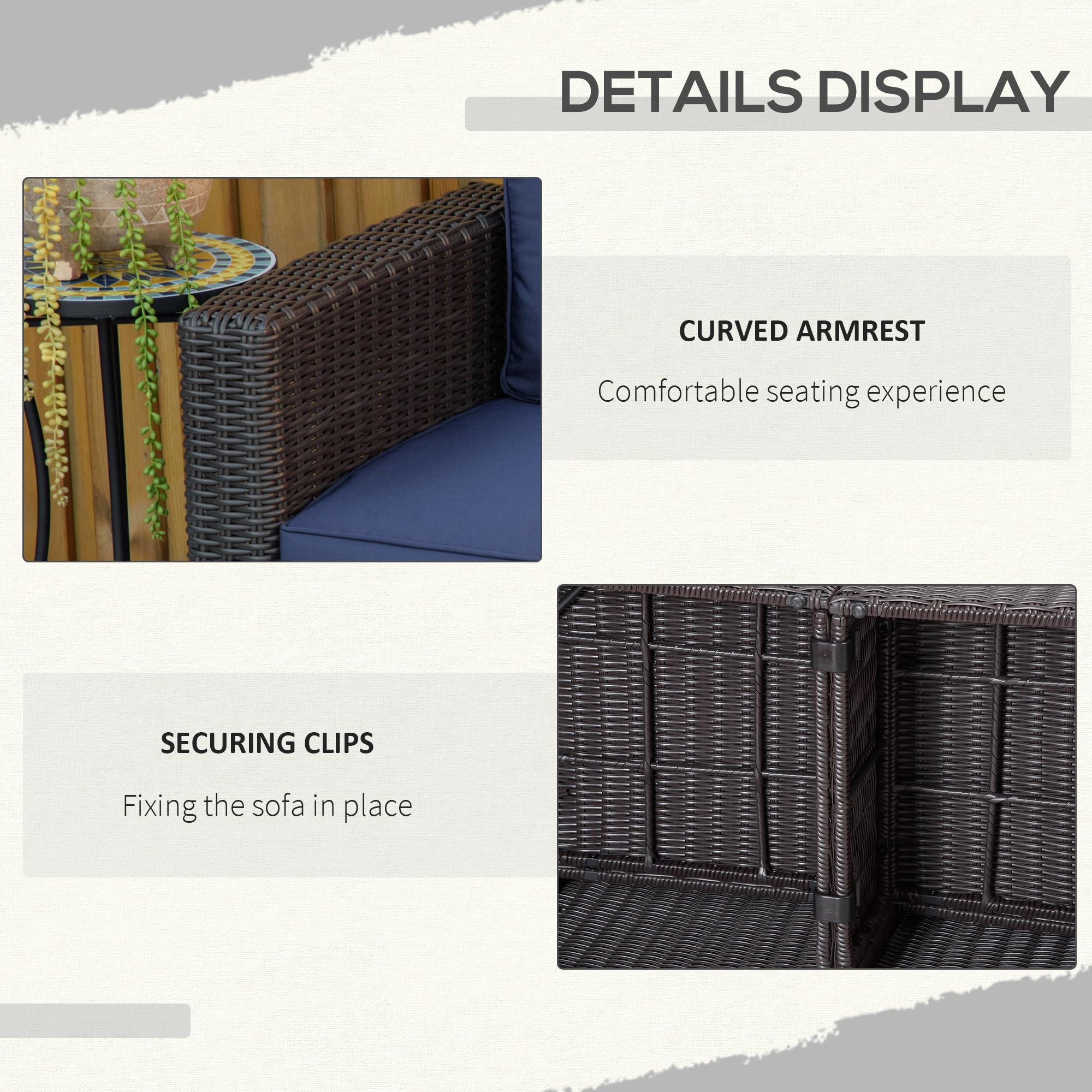 2-Piece Patio Wicker Corner Sofa Set