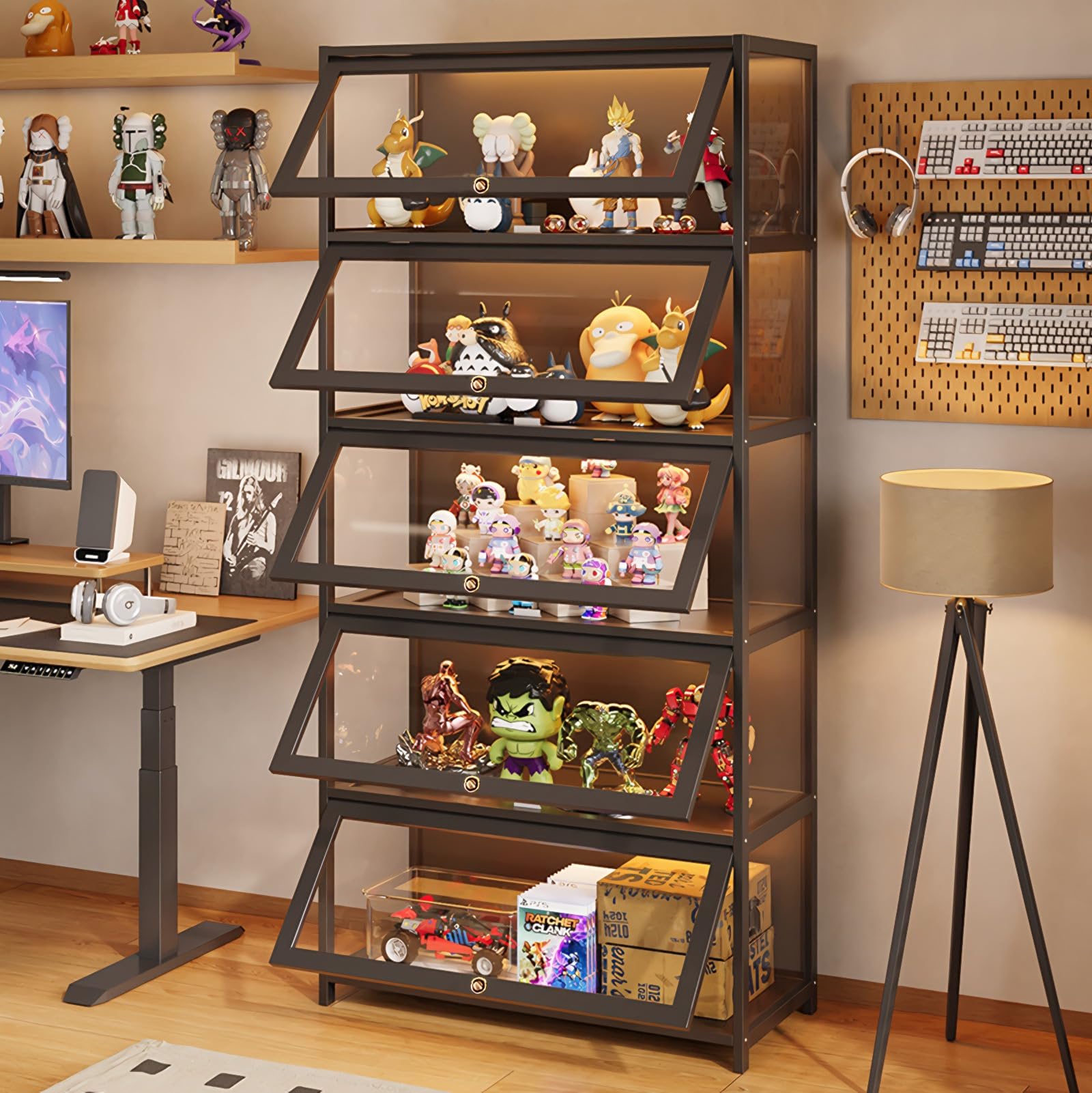 5-Tier Curio Display Cabinet with Acrylic Doors