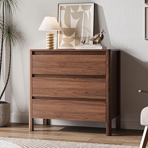 Walnut Chest of Drawers with Hidden Handles