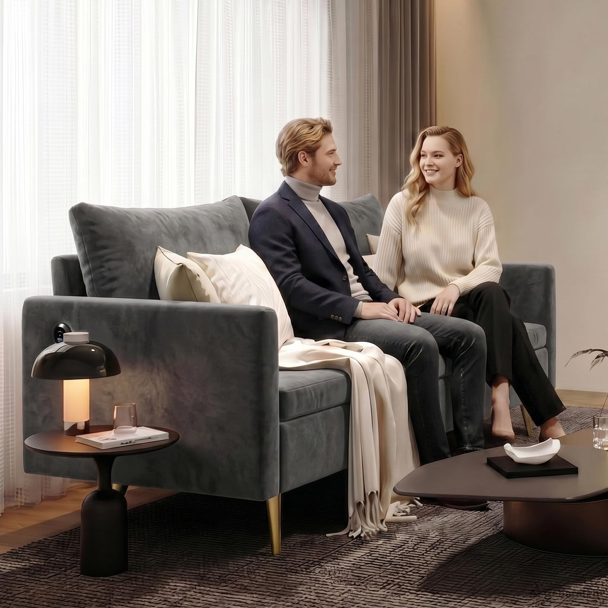 Storage Loveseat with USB Charging
