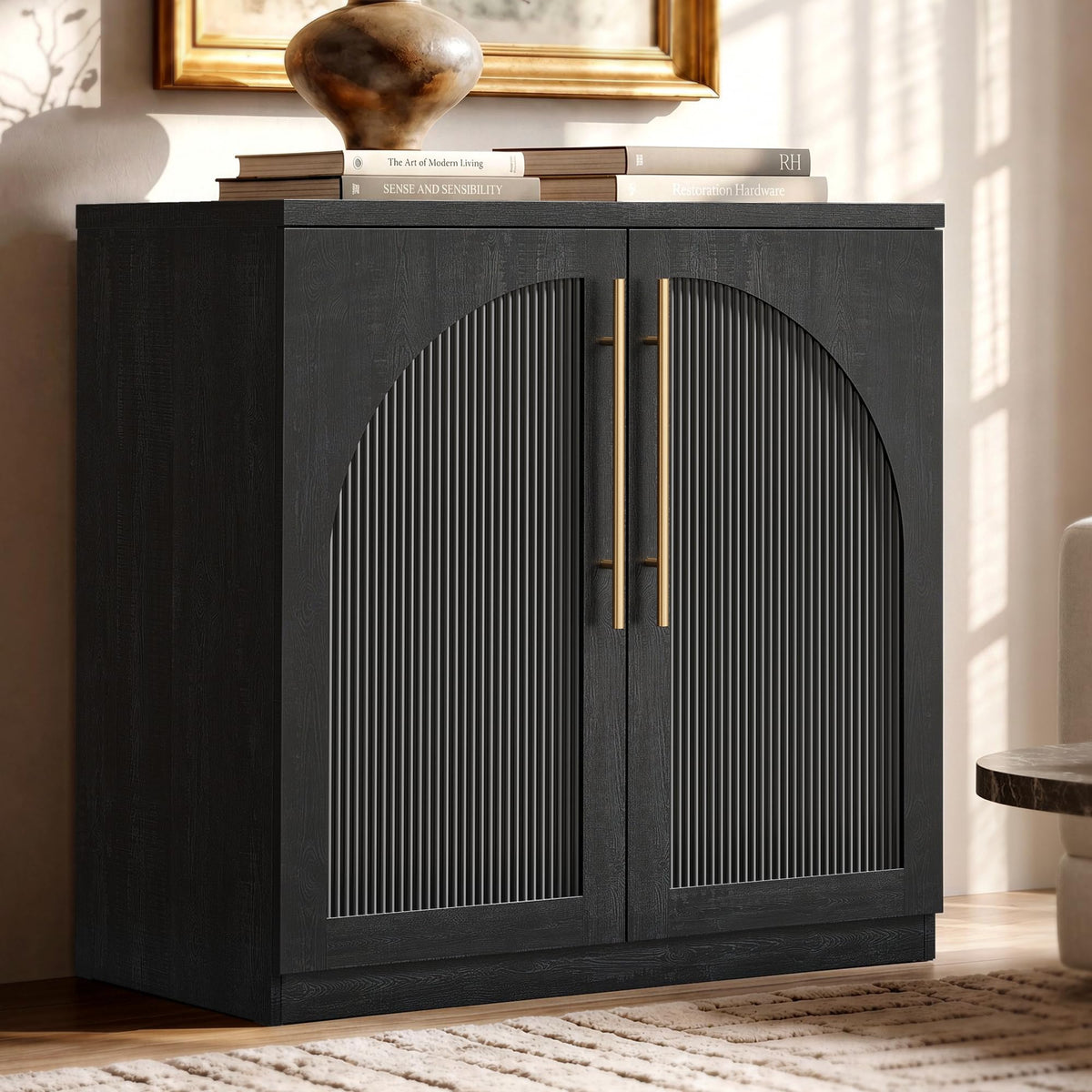 Black Arched Sideboard Cabinet