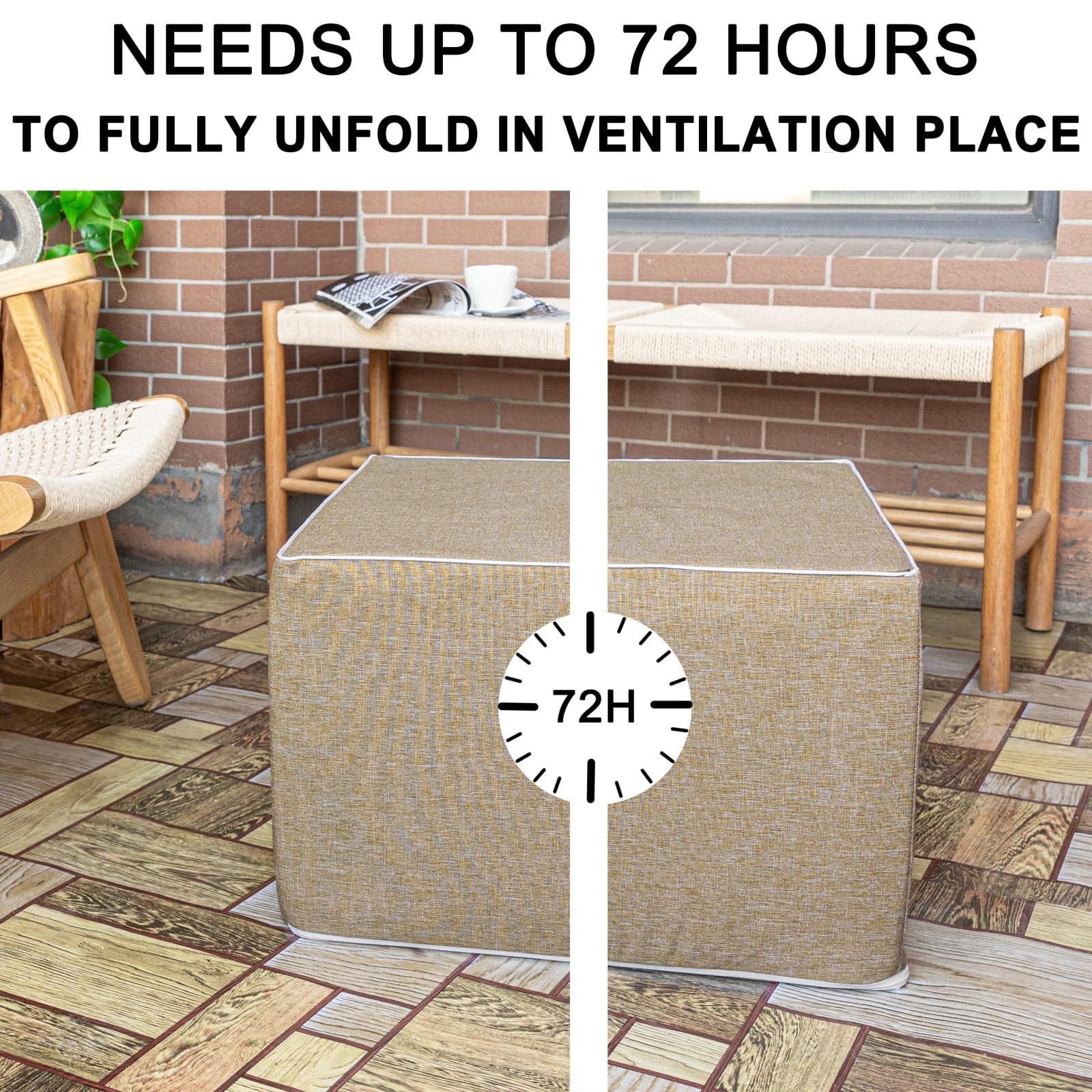 Outdoor Square Ottoman 20x20x14 Inches