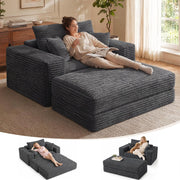 Convertible Corduroy Chaise Lounge