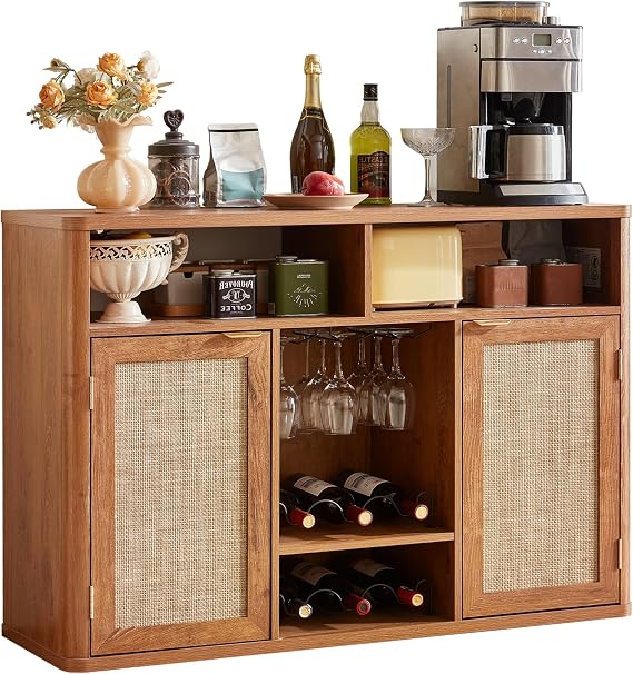 Rattan Wine Bar Cabinet