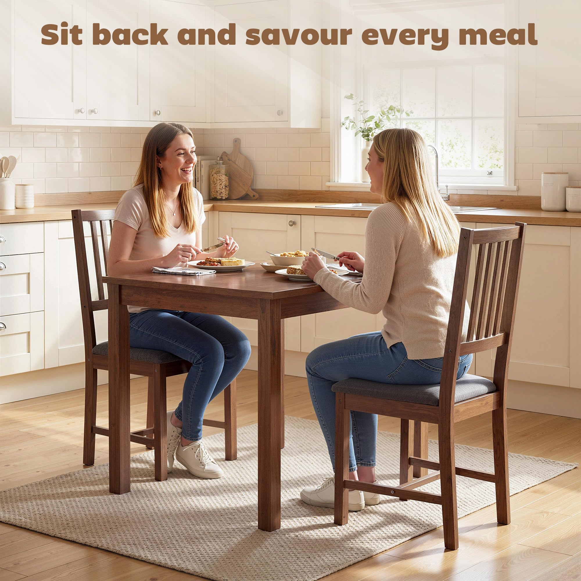 Mid-Century Upholstered Dining Chairs, Set of 2