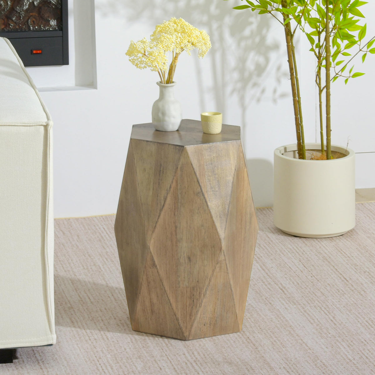 Wood Farmhouse End Table
