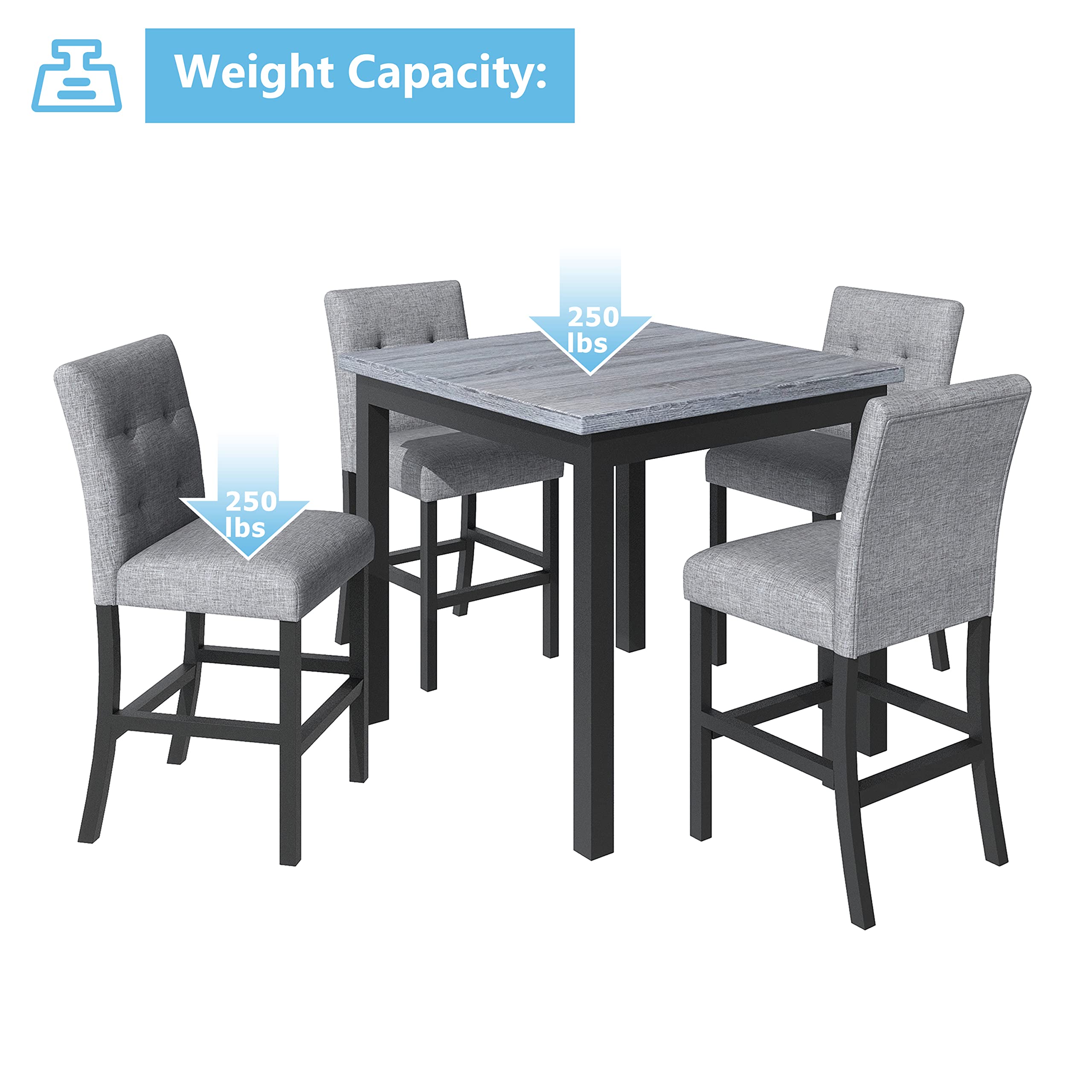 5-Piece Counter Height Dining Set