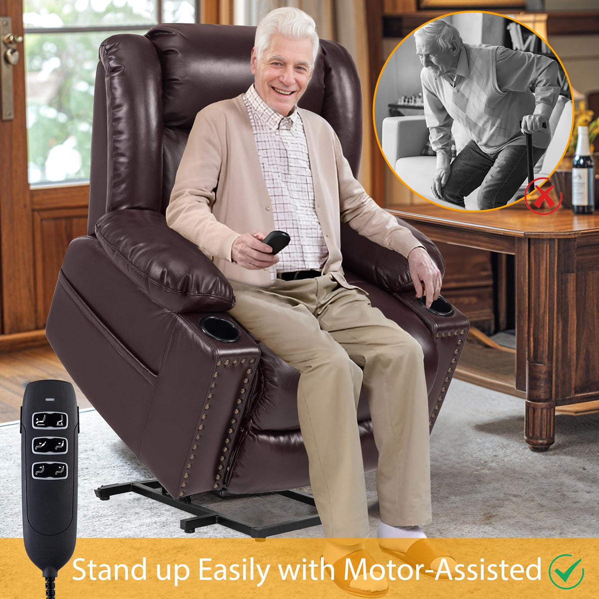 Triple Motor Power Lift Recliner