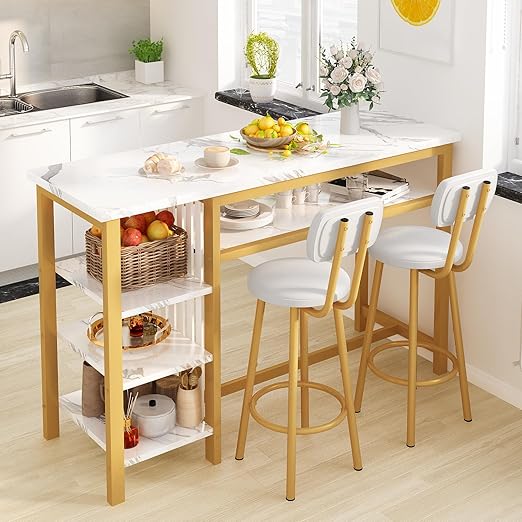 3-Piece Industrial Bar Table & Chair Set