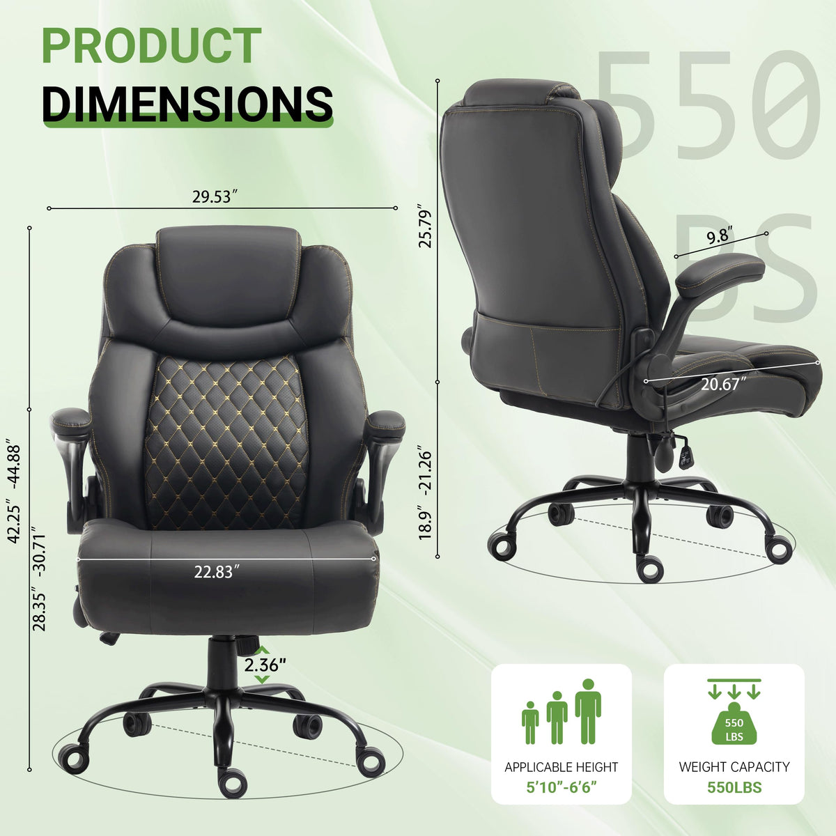 Big and Tall Office Chair with Air Lumbar Support