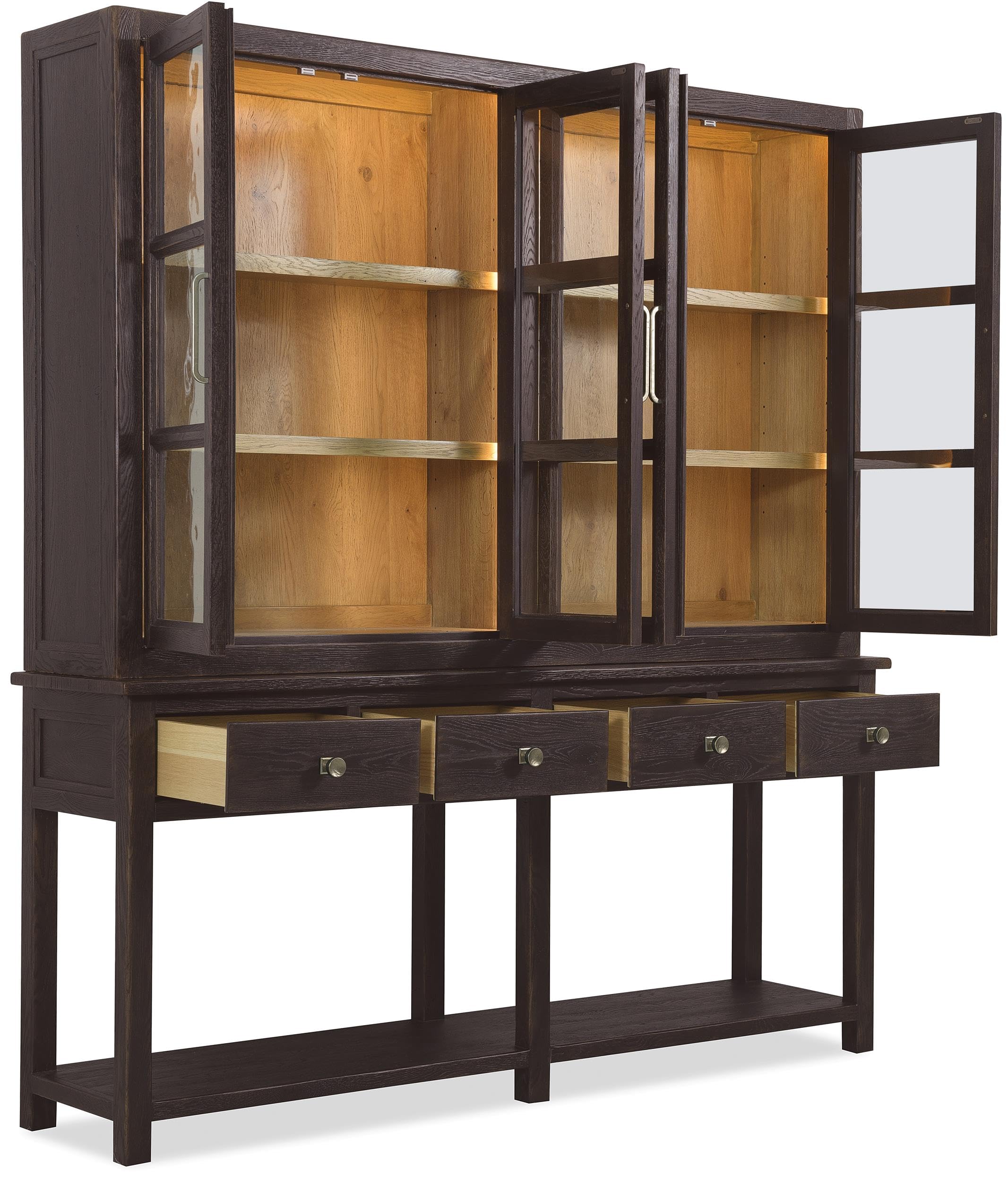 Hooker Driftwood Display Sideboard in Black Wood Furniture