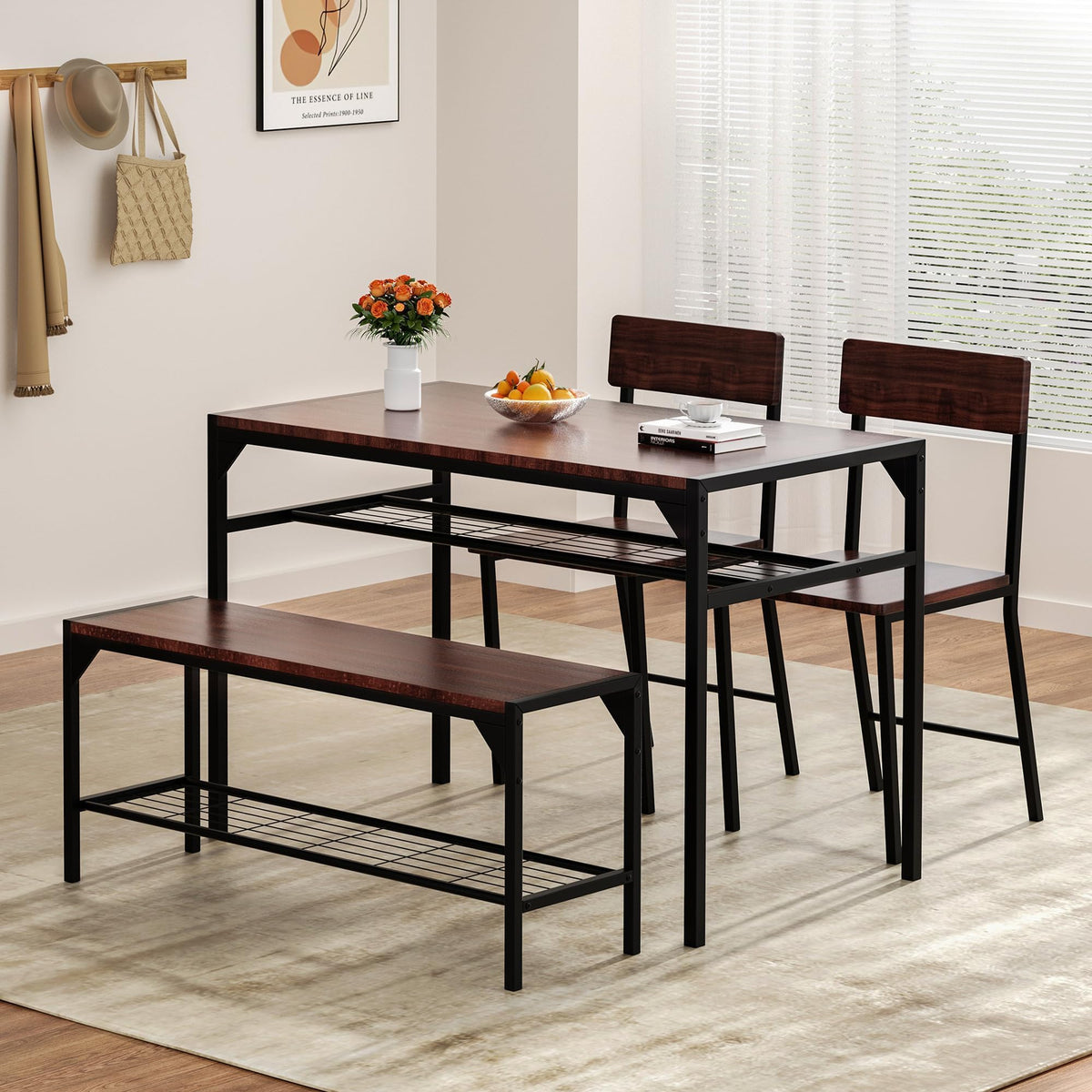 4-Person Dining Set with Bench