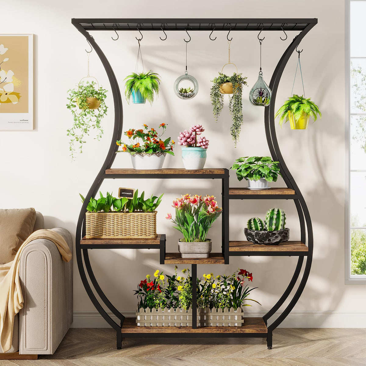 6-Tier Vase-Shaped Plant Stand