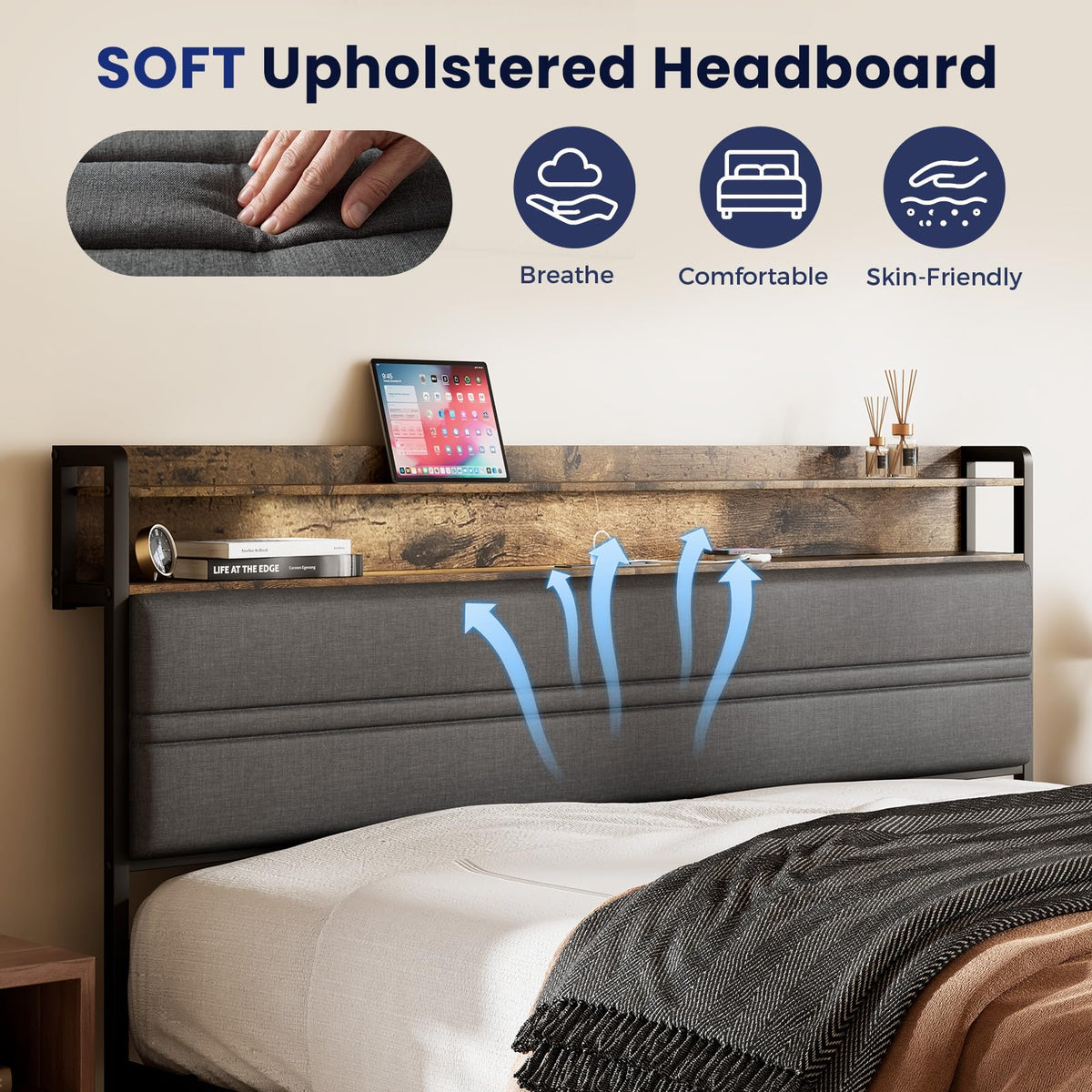 Queen LED Storage Bed Frame
