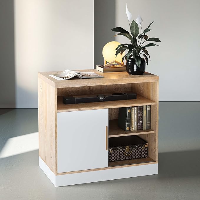 Sliding Door Storage Cabinet with Adjustable Shelves