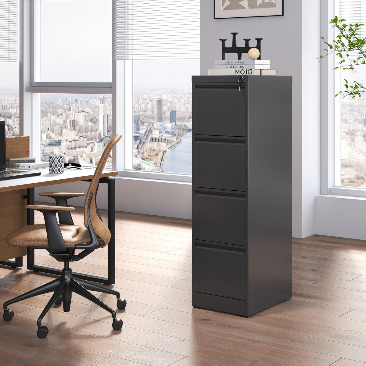 4-Drawer Locking Steel File Cabinet