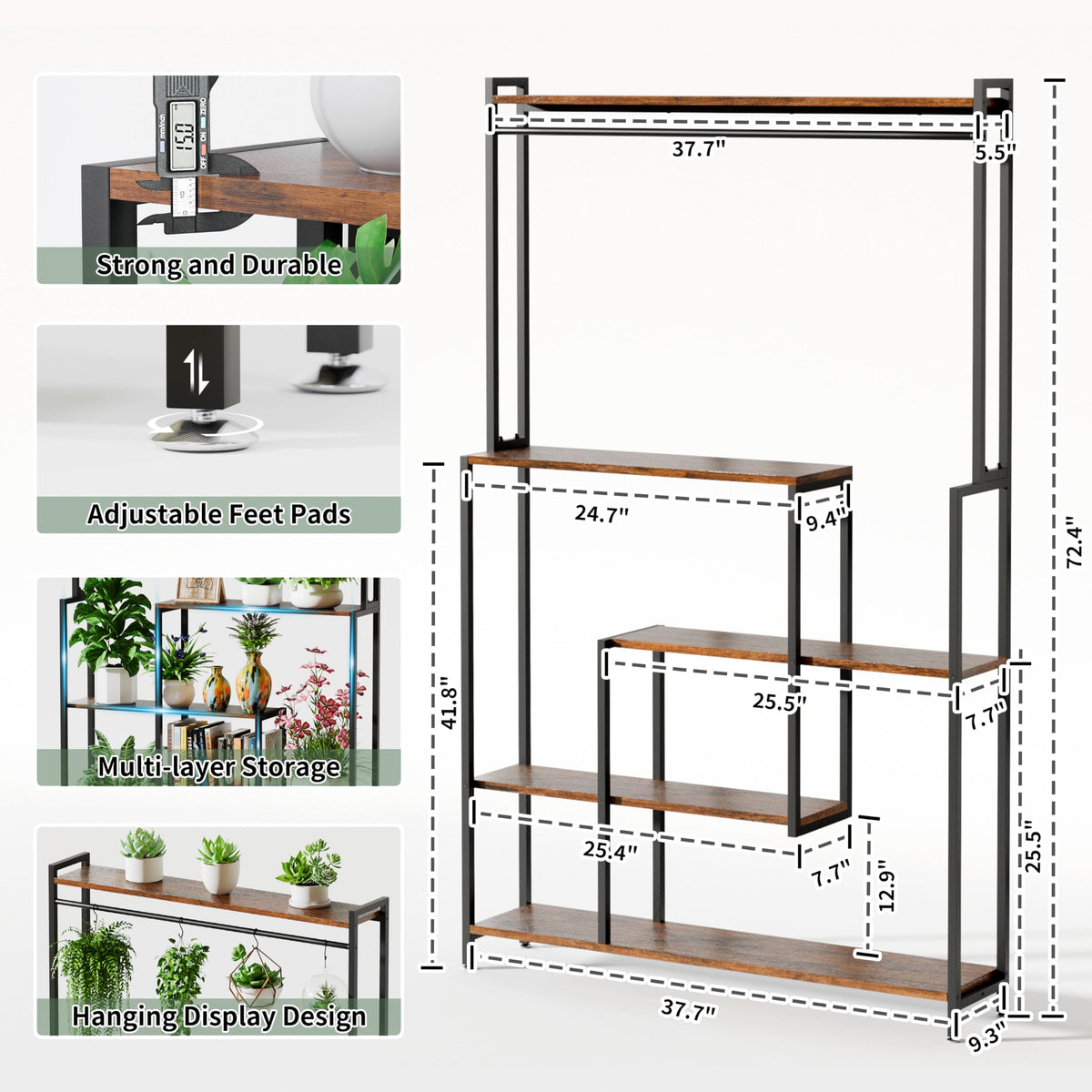 5-Tier Plant Stand with Grow Lights