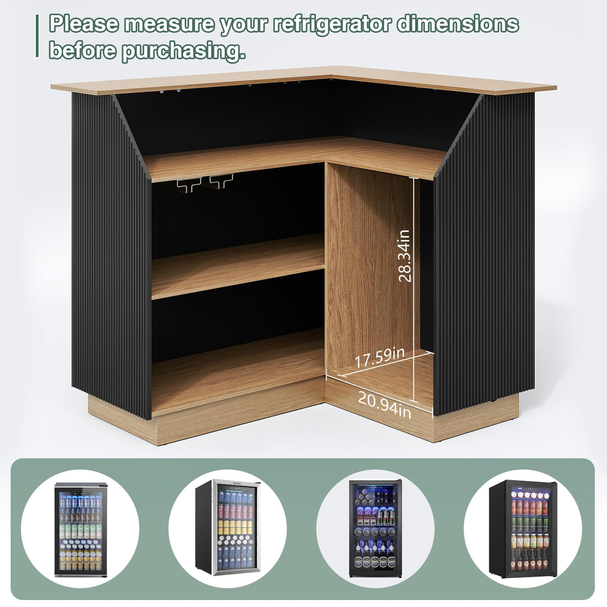 L-Shaped LED Home Bar Table