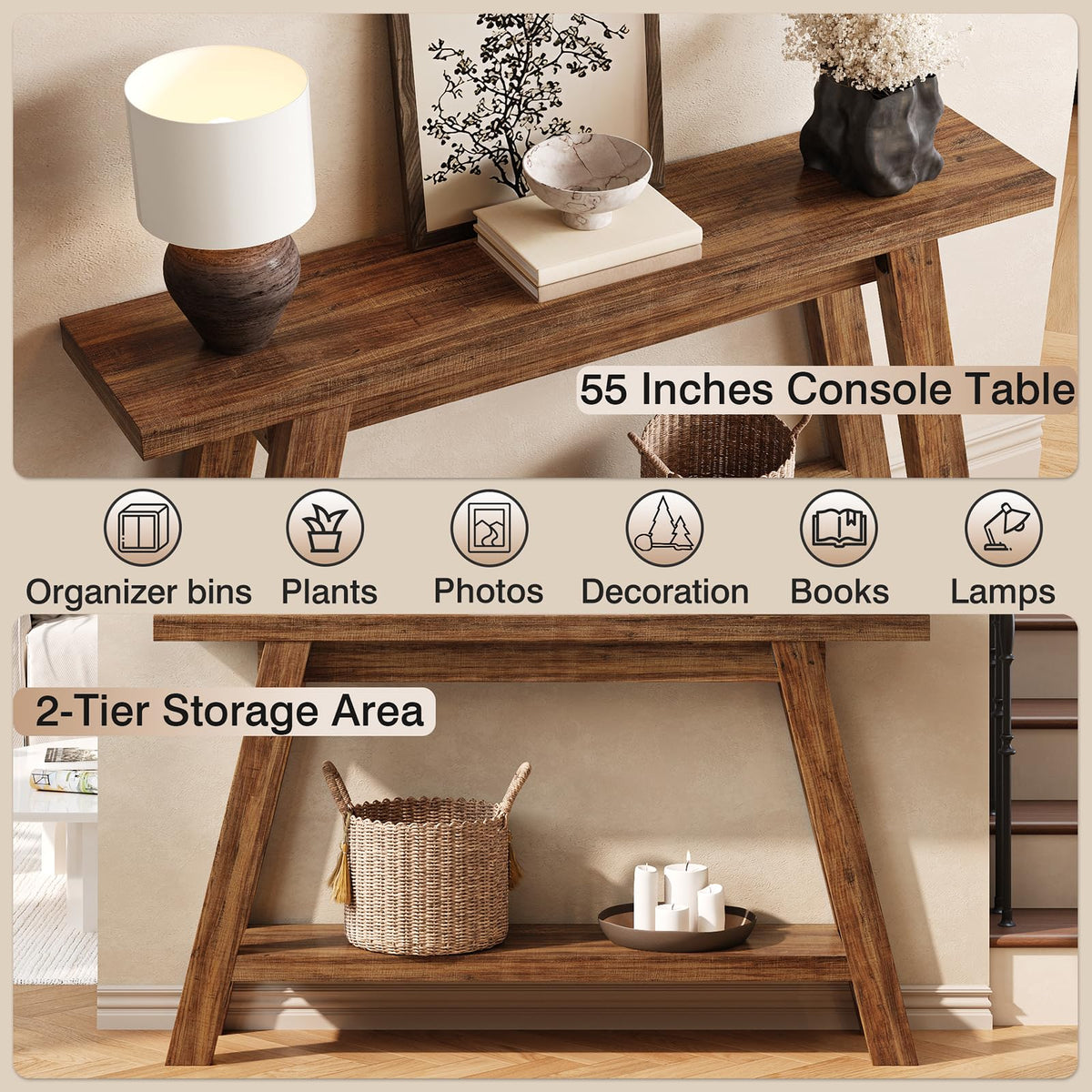 Narrow Console Table with Storage