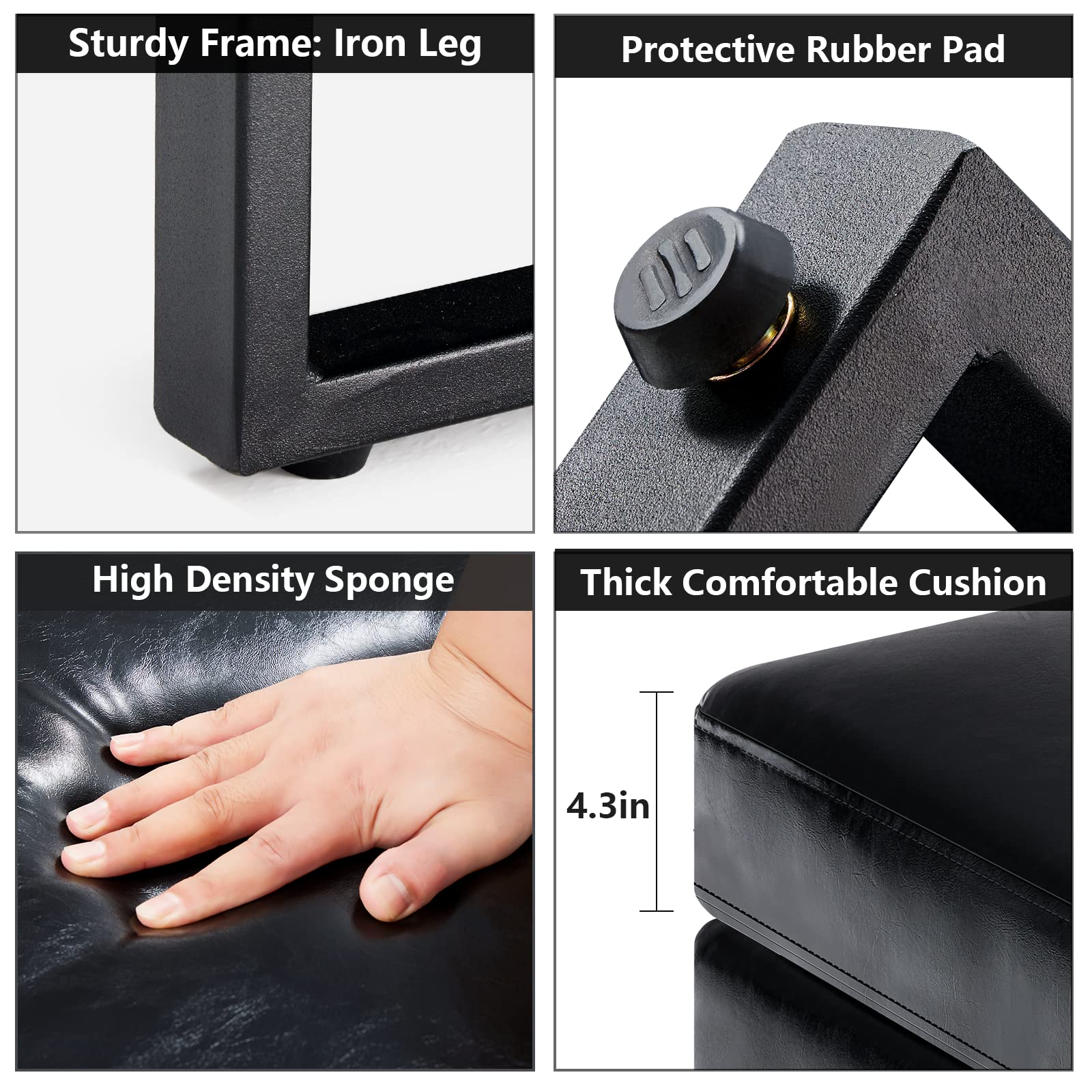 59" PU Leather Waiting Room Bench
