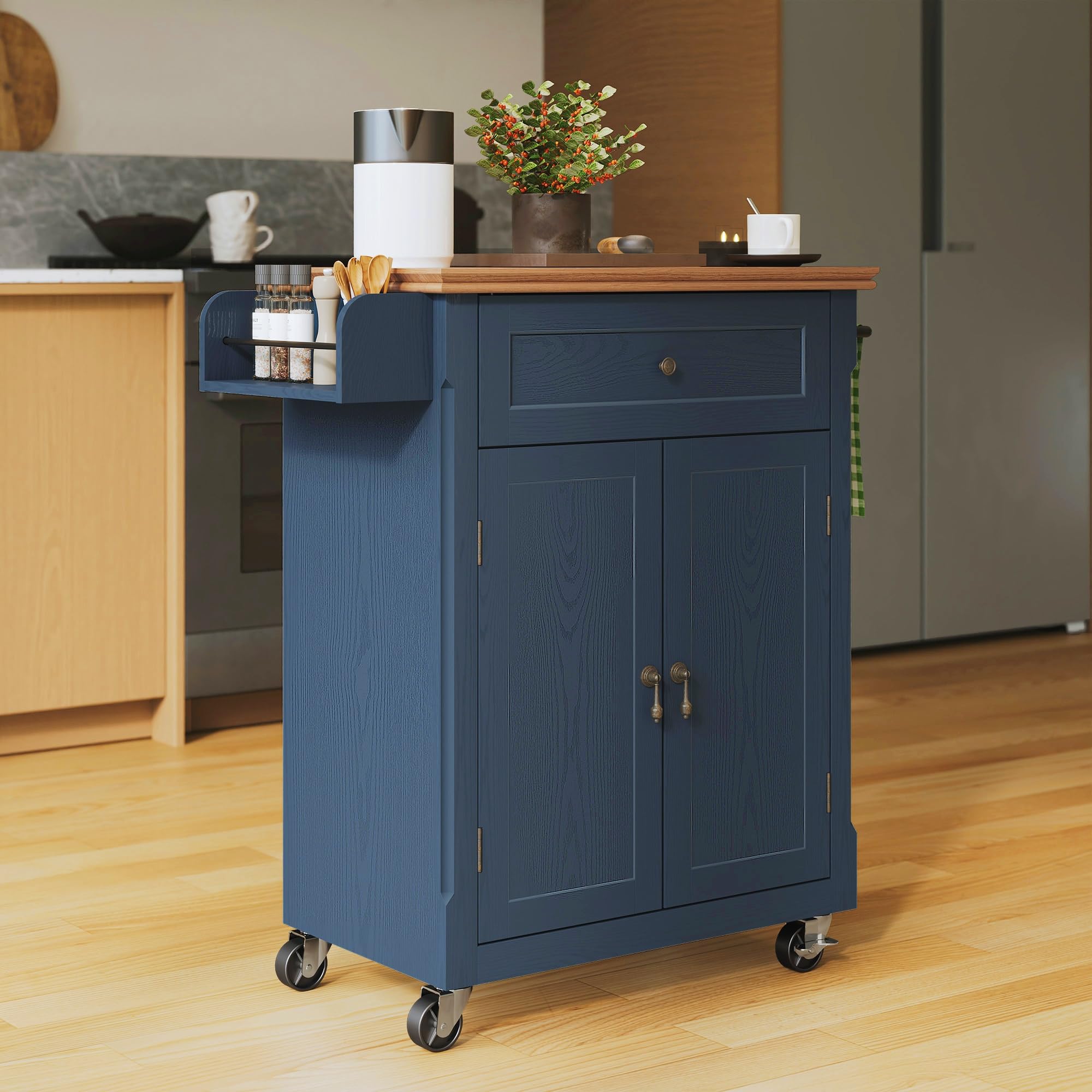Rolling Kitchen Island Cart with Storage