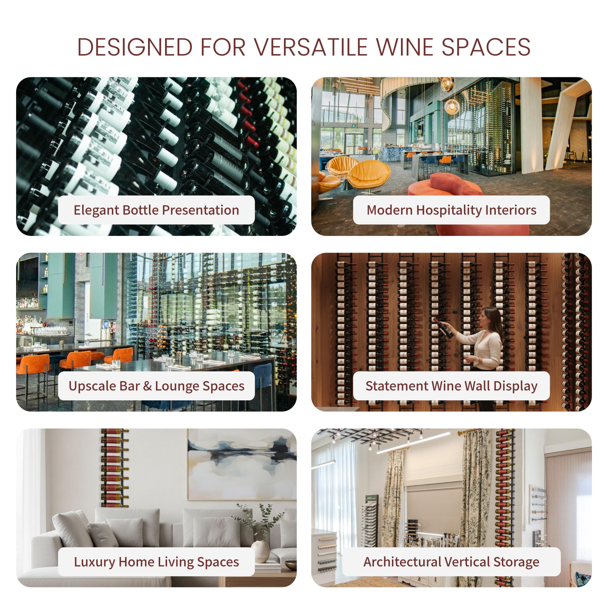 Jagged Ridge Wine Rooms Luxurious Floor-to-Ceiling Wine Rack Frame – 10 ft Height, Cut to Fit Ceilings Up to 10 ft, Modern Metal Design, Storage for Up to 144 Bottles (Racks Sold Separately)