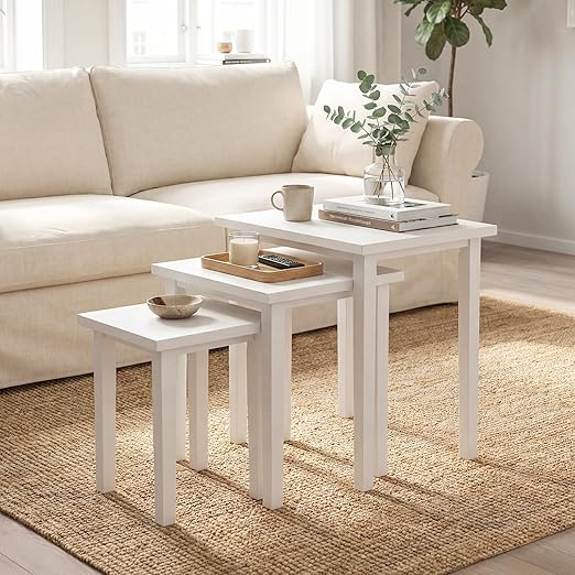 Nesting Tables Set of 3 – Farmhouse Stacking Side Tables