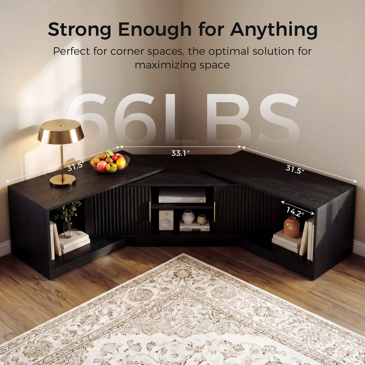 Extendable Fluted TV Stand