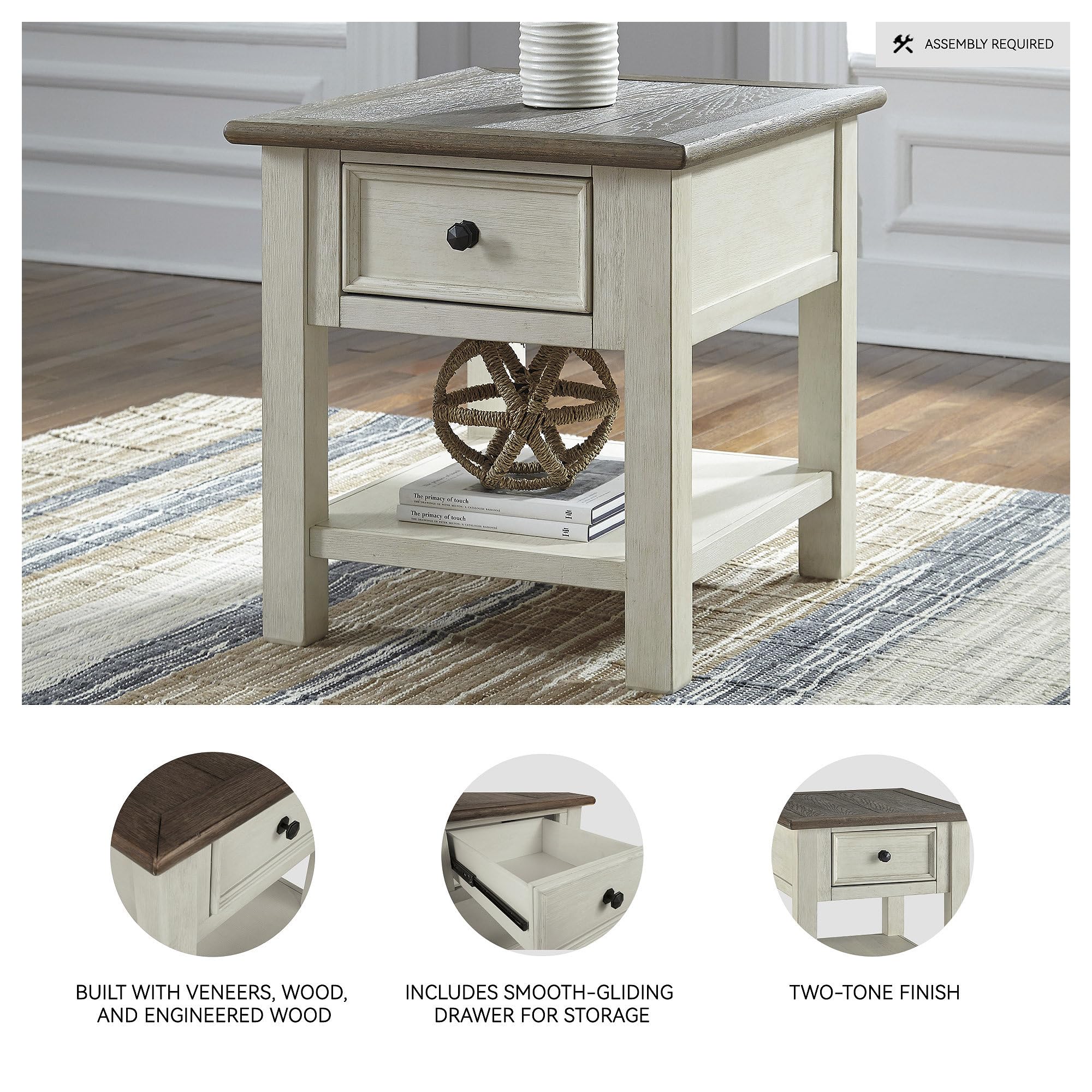 Farmhouse End Table with Drawer