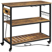 Kitchen Island Cart with Power Outlets