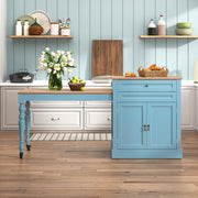 Extendable Kitchen Island with Power Outlet & Storage
