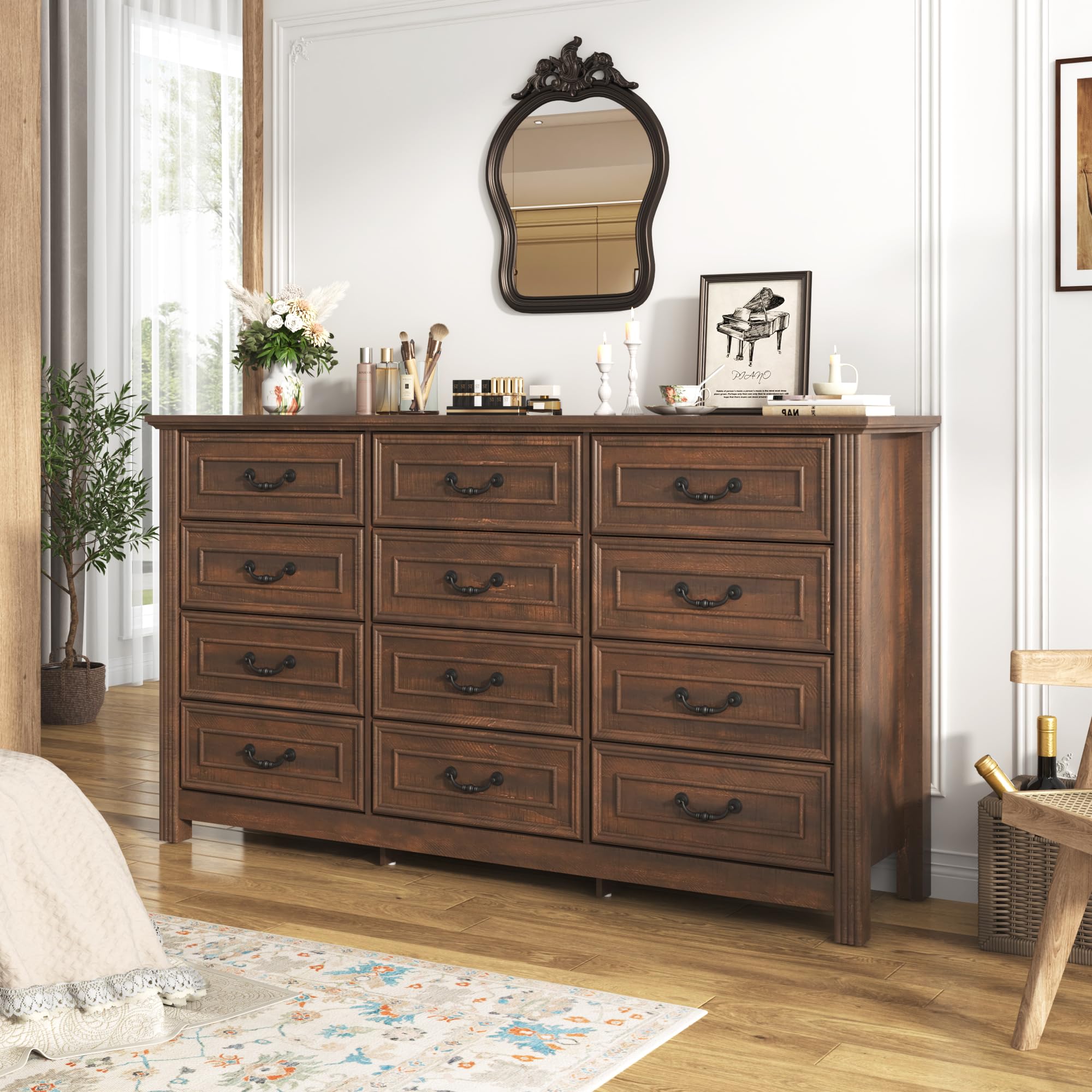 12-Drawer Farmhouse Dresser, 63"W