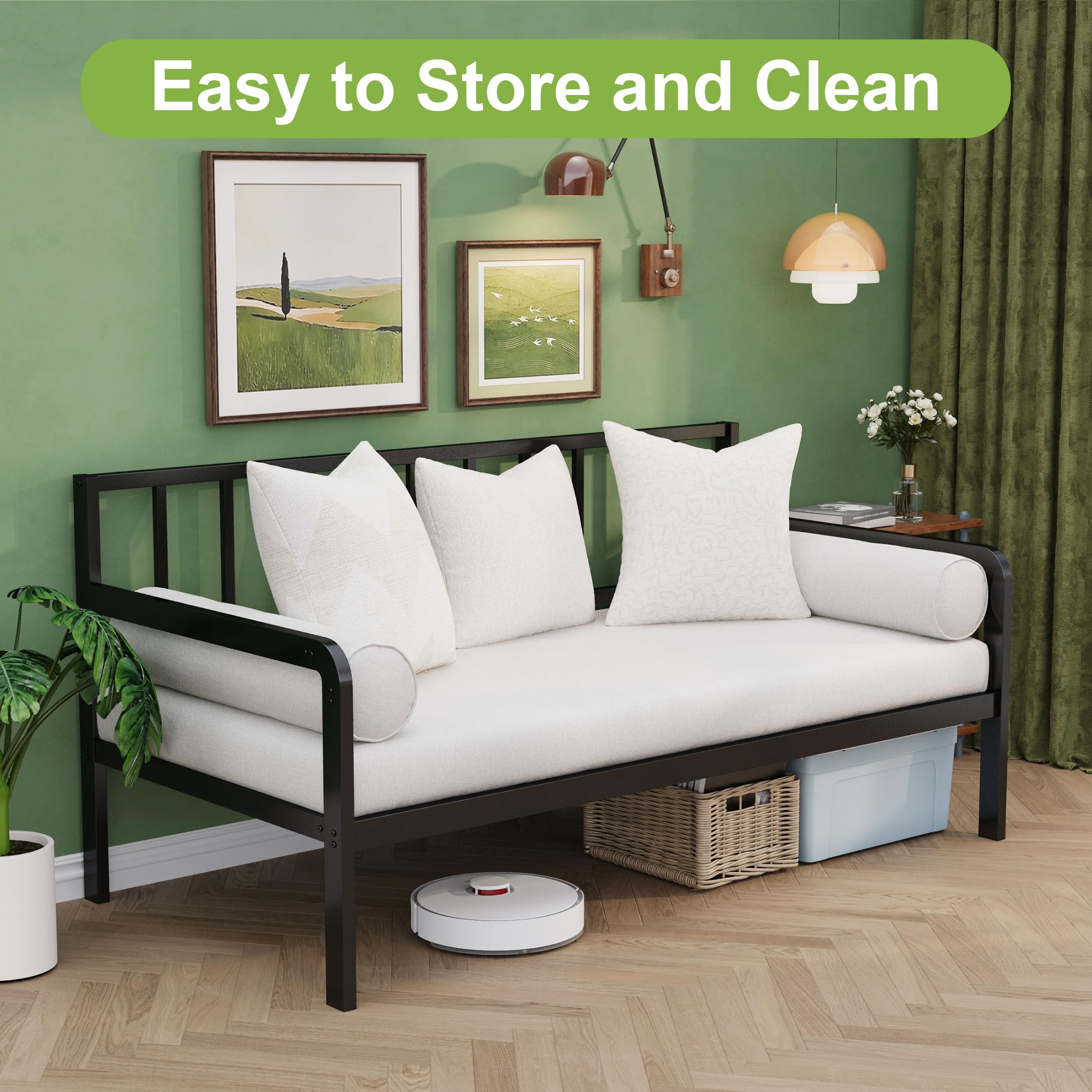 Twin Metal Daybed Frame with Storage