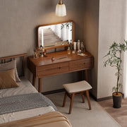 Solid Wood Lighted Makeup Vanity
