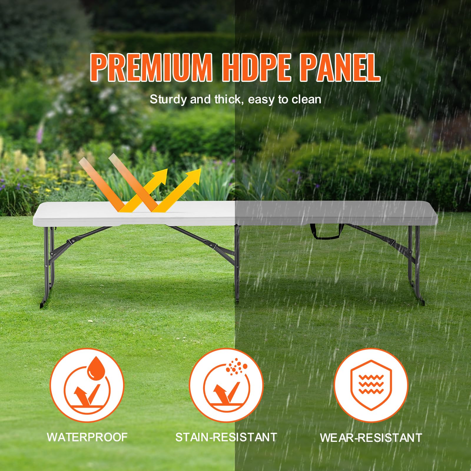 6FT Folding Bench, 2-Pack