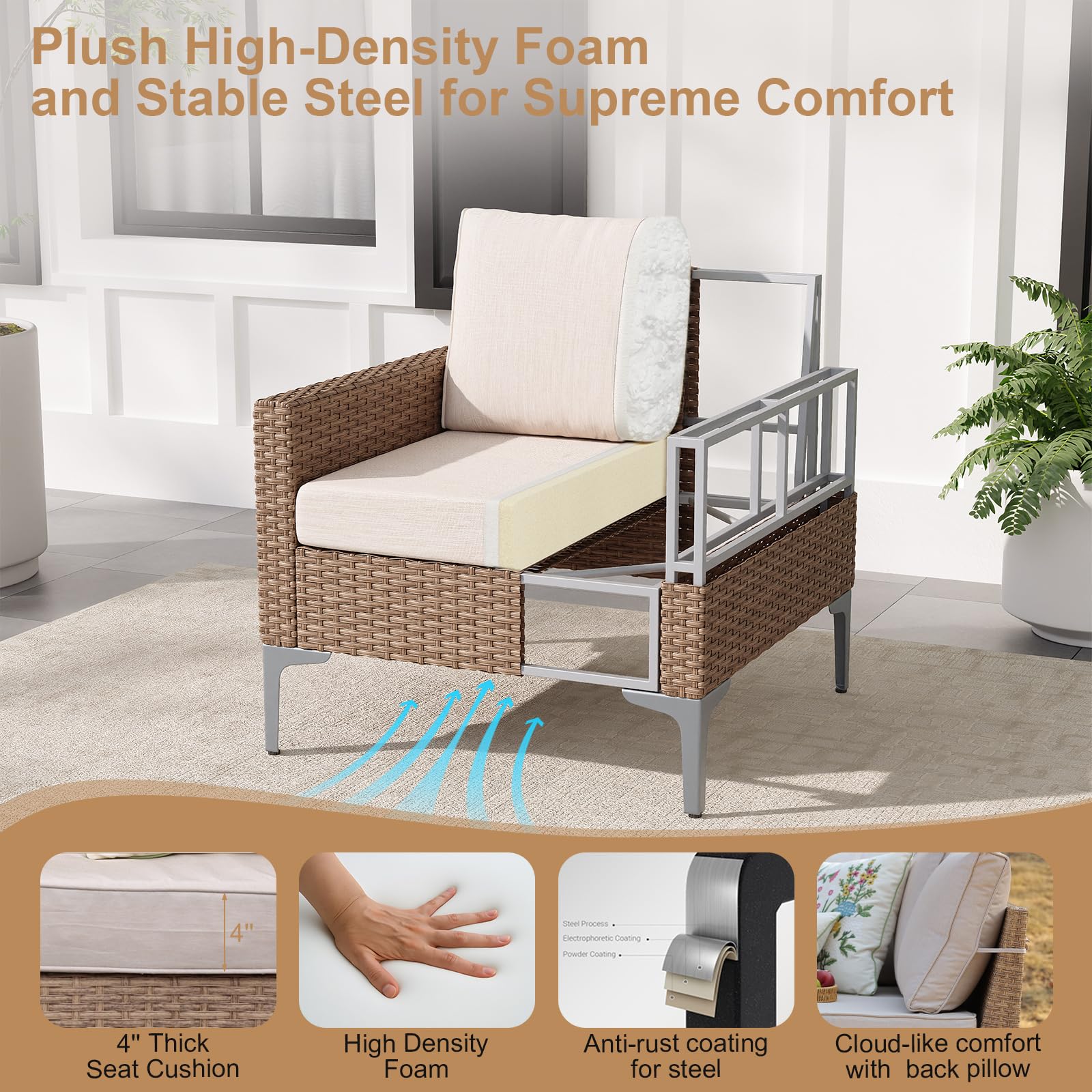 4-Piece Outdoor Patio Conversation Set