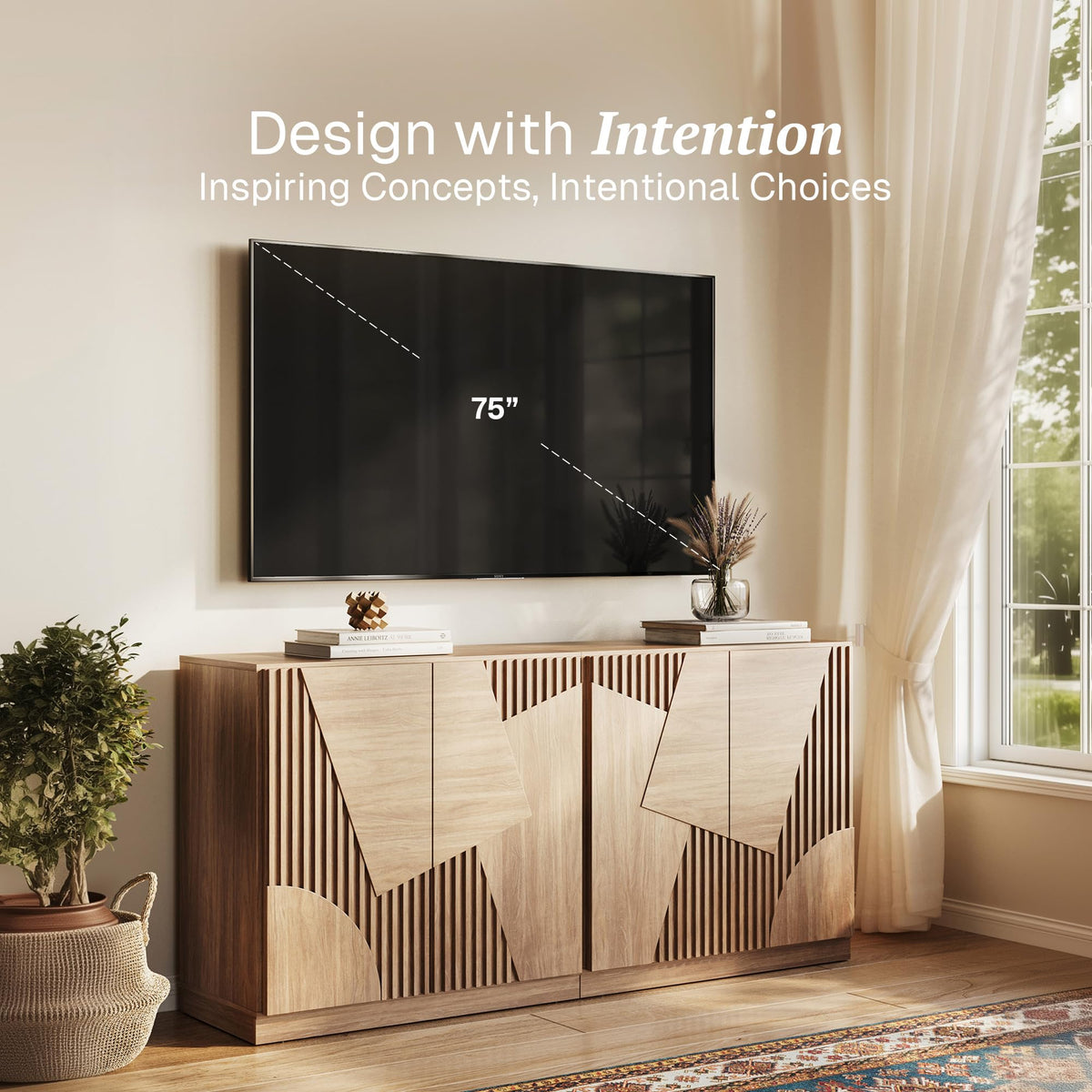 Camel Fluted Modular Sideboard