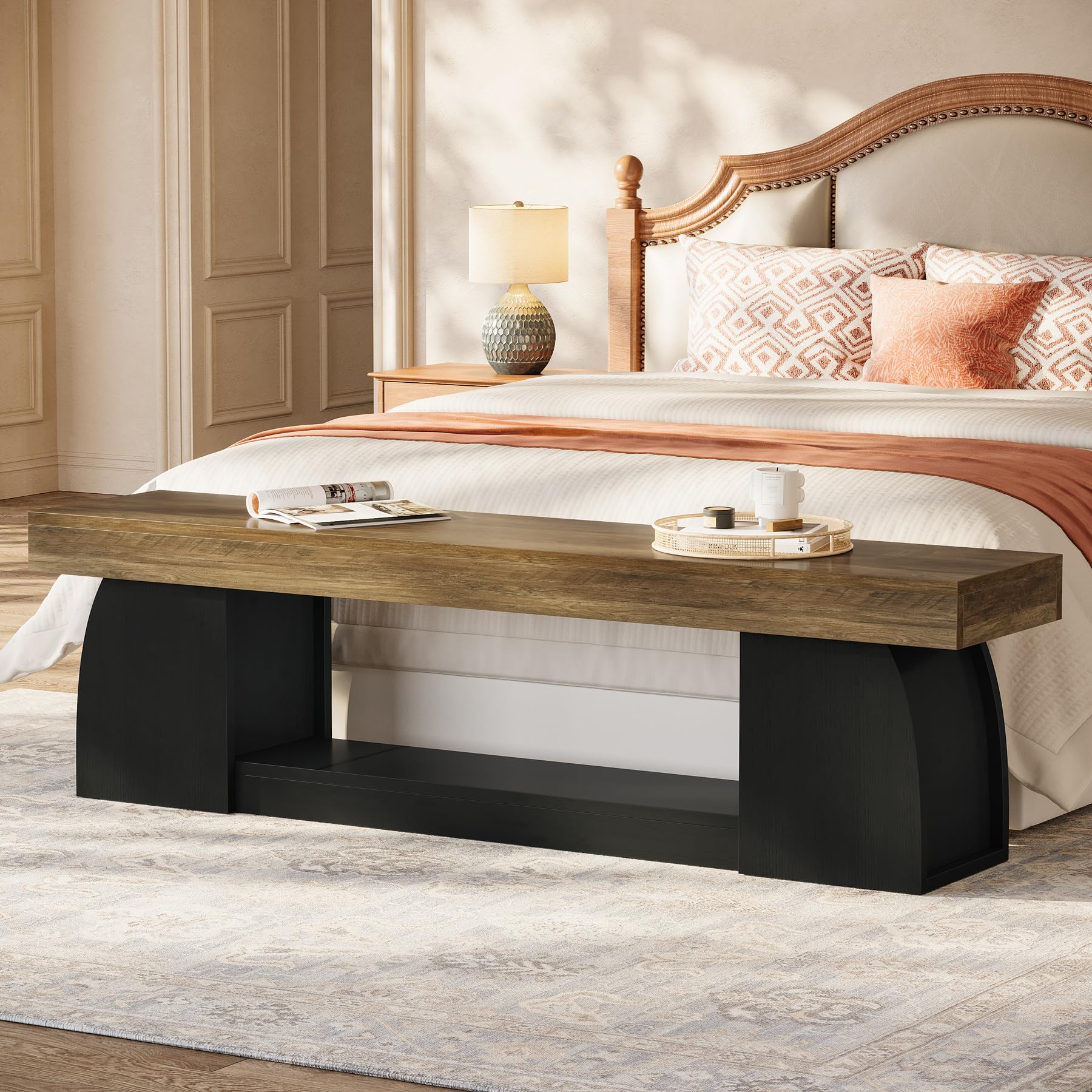 63" Farmhouse Entryway Bench with Storage