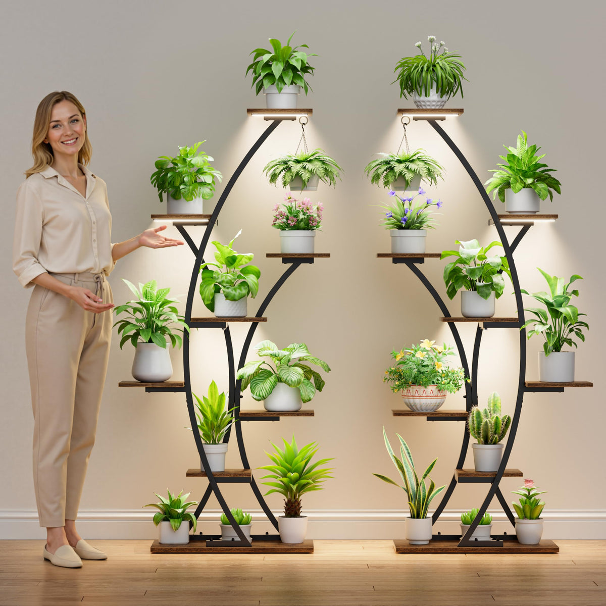 Plant Stand Set with Grow Lights
