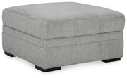 Square Storage Ottoman with Cup Holders