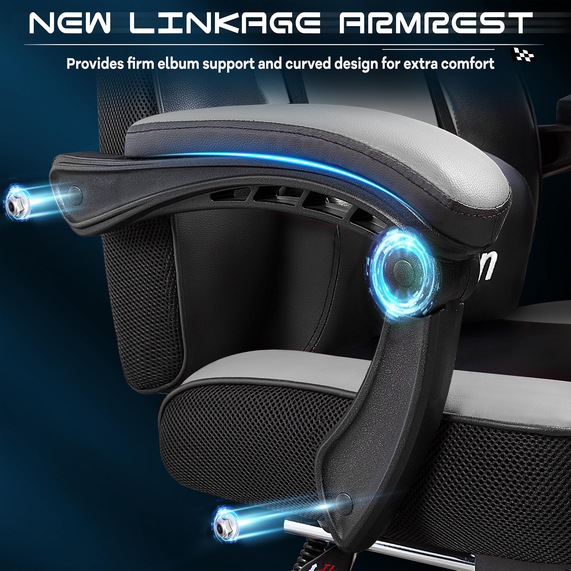 Big & Tall Gaming Chair with Footrest & Massage Lumbar