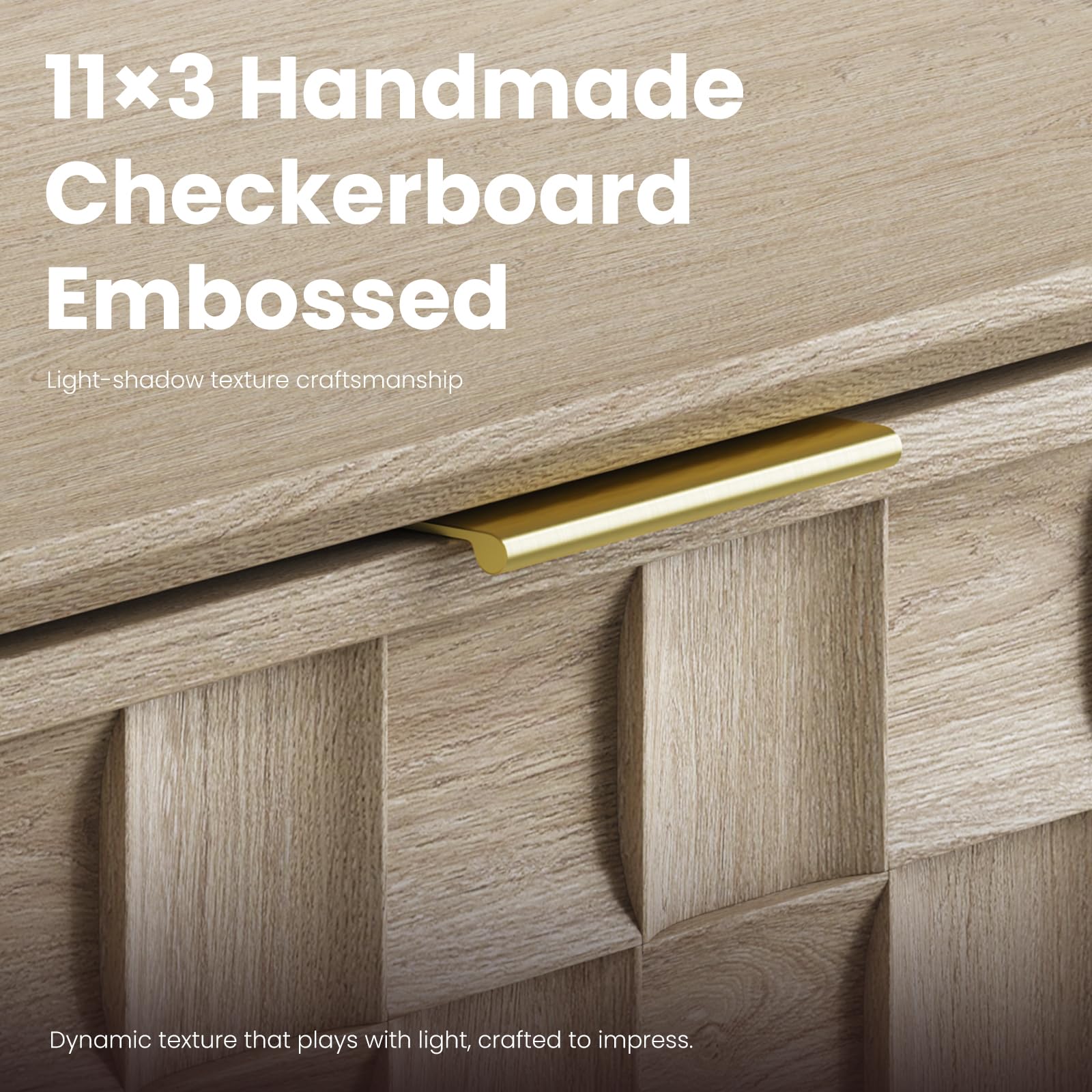 6-Drawer Fluted Dresser with Metal Handles