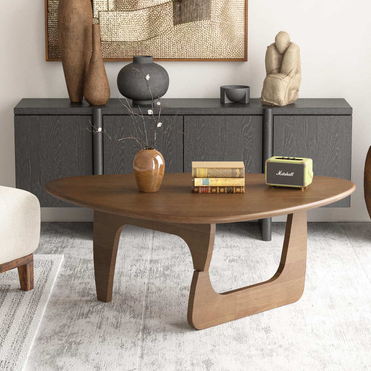 Walnut Triangle Coffee Table