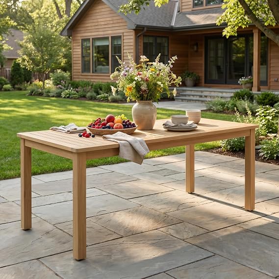 Acacia Wood Outdoor Bench with Cushion
