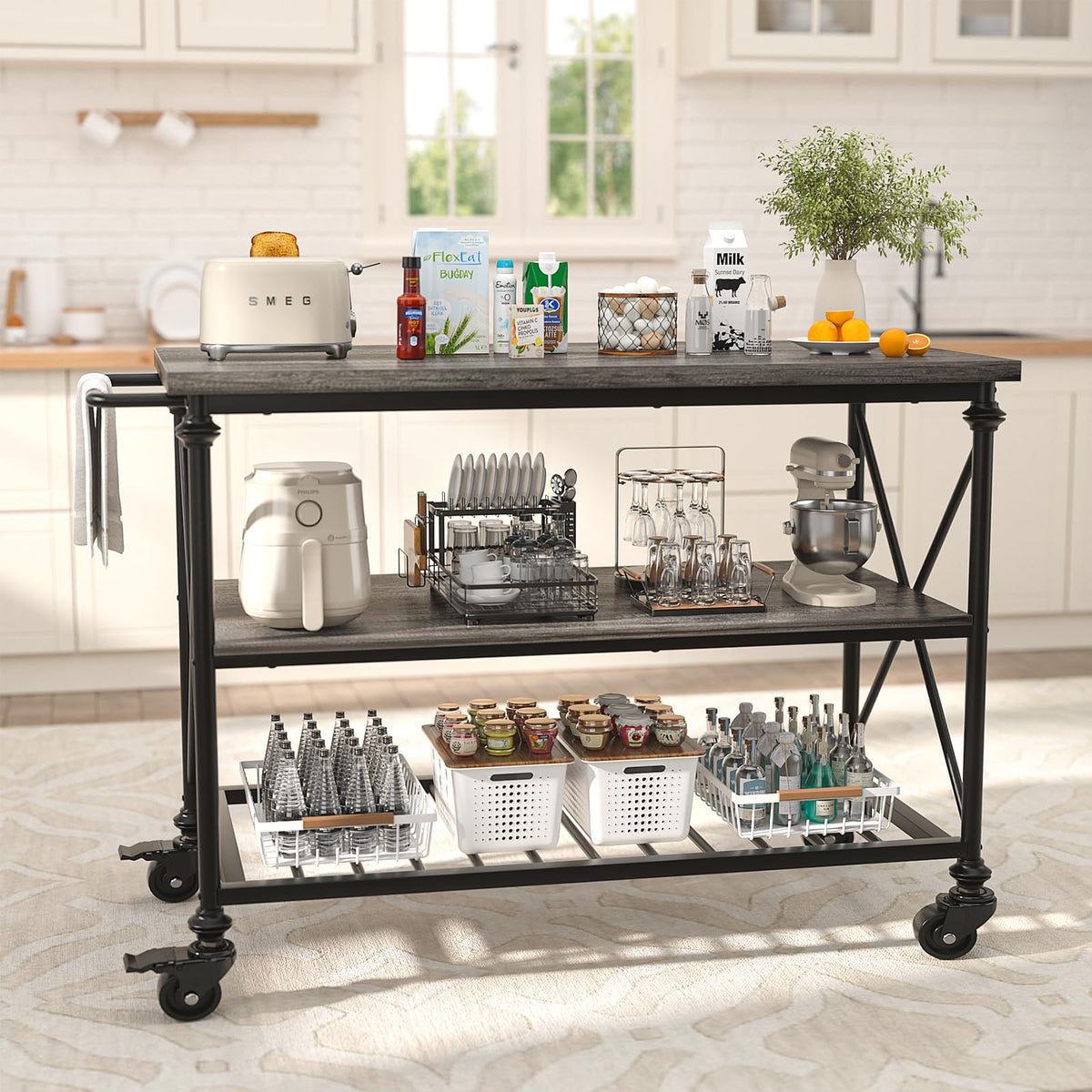 3-Tier Rolling Kitchen Island