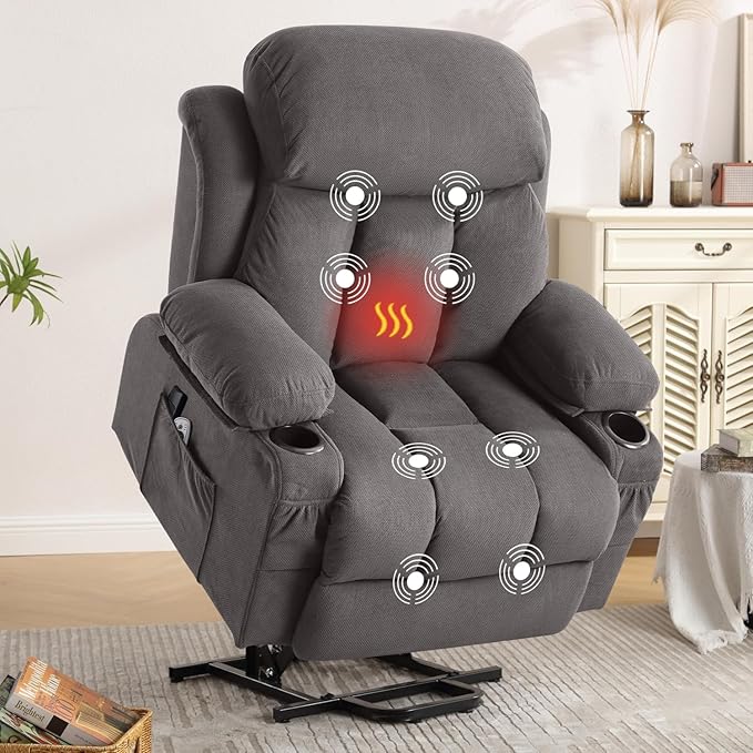Power Lift Recliner Chair with Massage & Heat