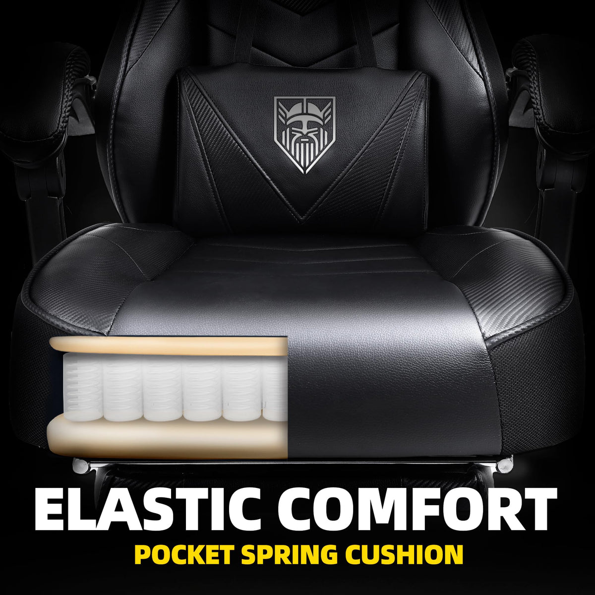 Reclining Massage Gaming Chair with Footrest