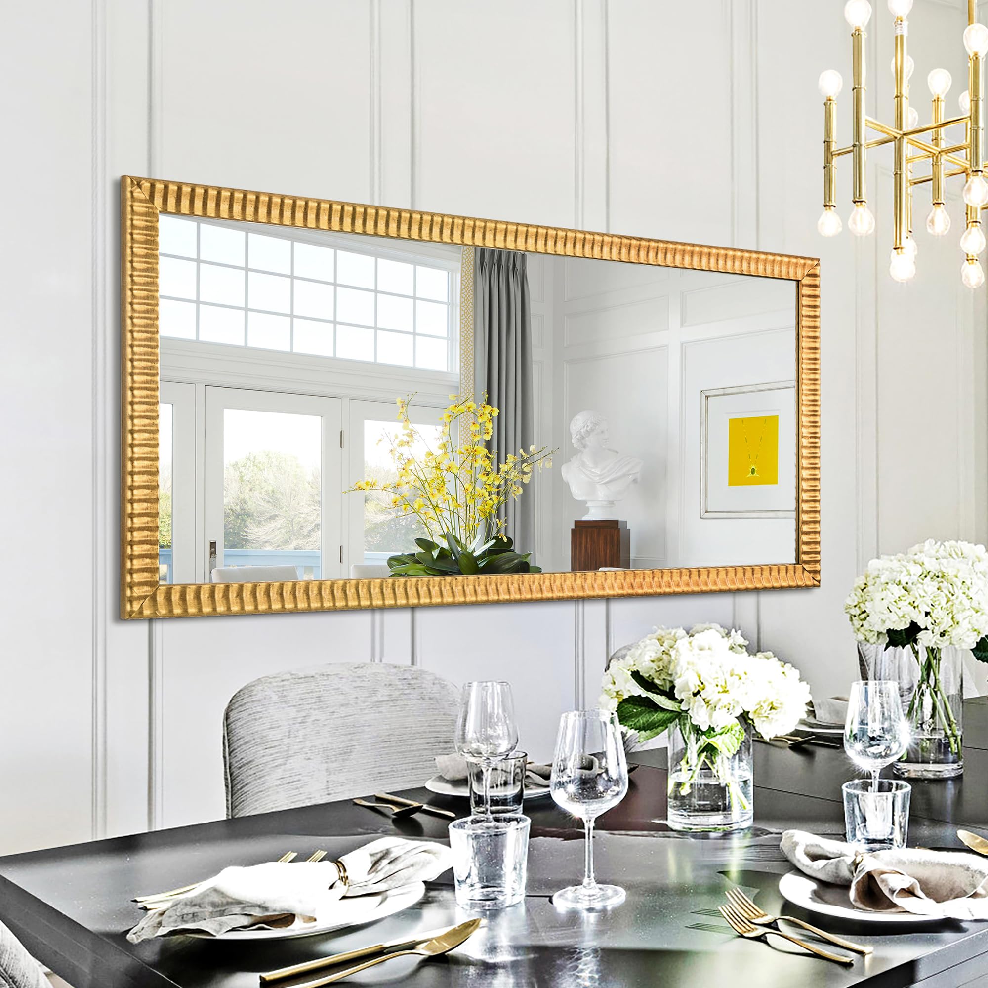 22" x 46" Gold Decorative Wall Mirror