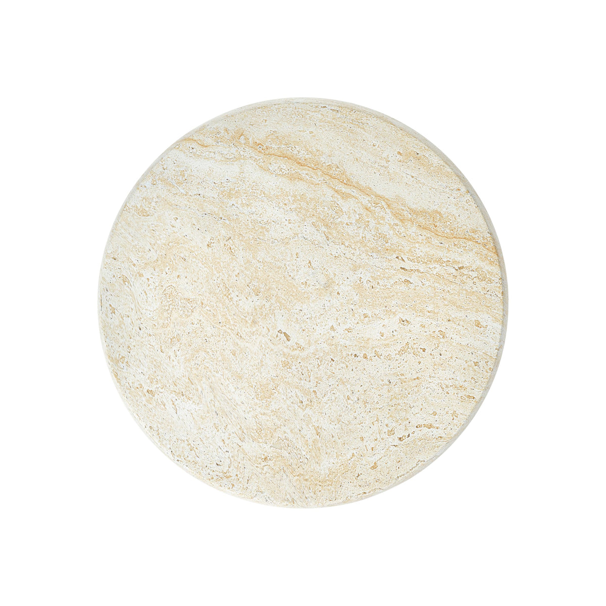Merax Mushroom Outdoor Side Table, MGO Concrete End Table with Travertine Texture, Modern Pedestal Accent Table for Patio, Garden, Balcony, Indoor Outdoor Coffee Table, Beige + Yellow