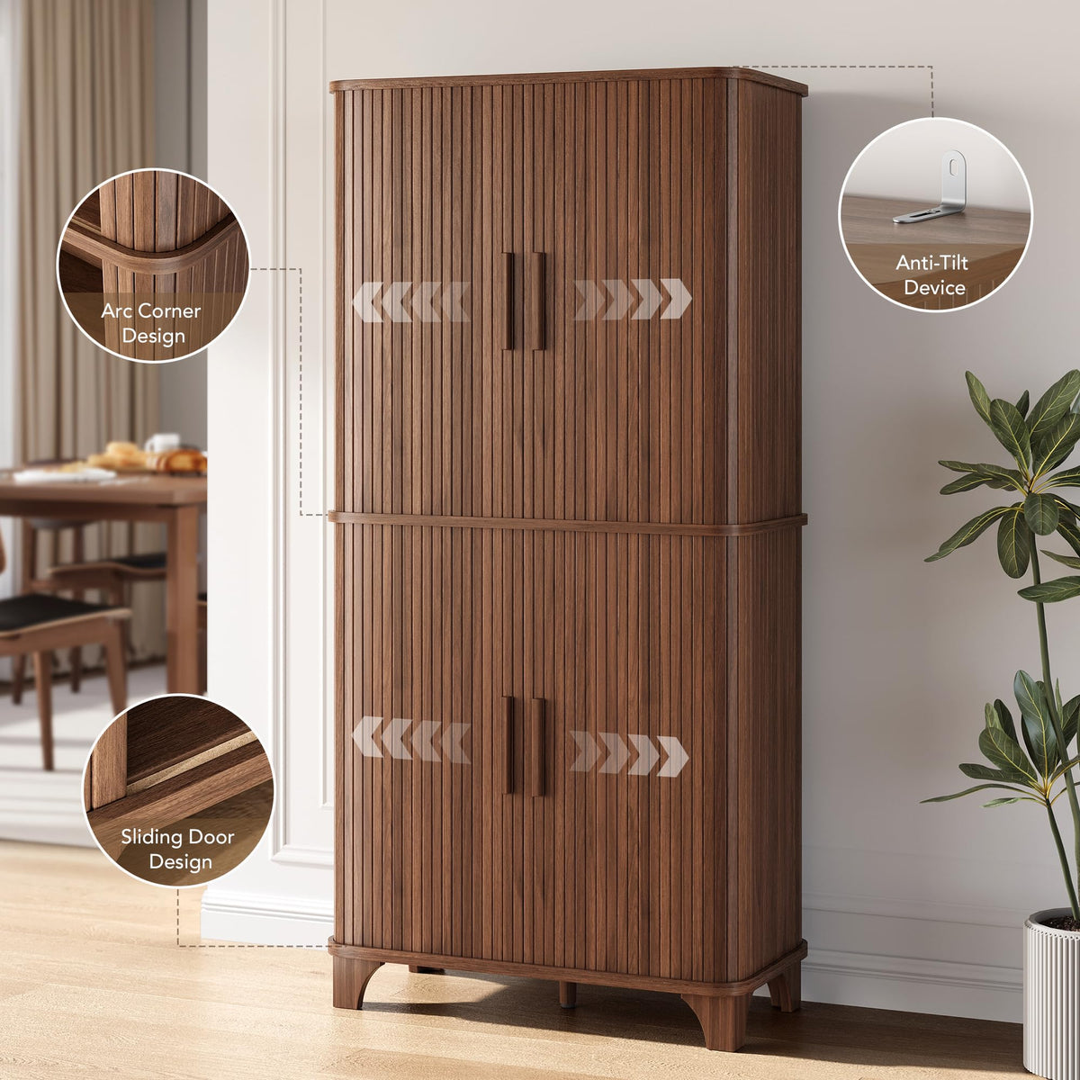 Sliding Door Pantry Cabinet